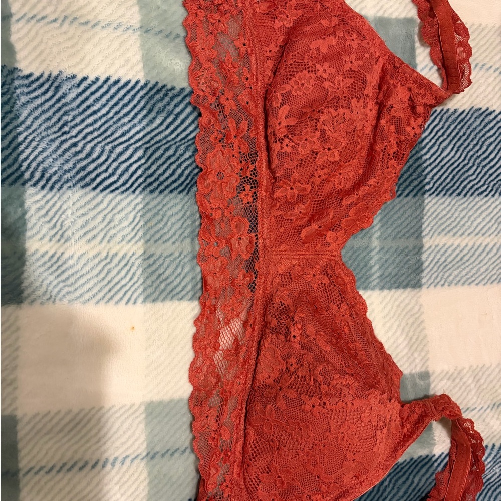 No Boundaries Lace Bralette in Vibrant Coral